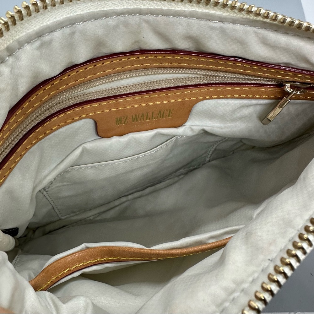 MZ Wallace Quilted Crossbody Bag in Ivory with Gold Chain - Picture 9 of 14